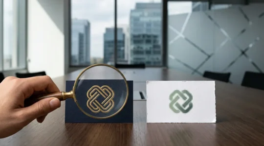 Comparaison visuelle entre un logo professionnel et un logo amateur révélant l'impact sur l'image de marque d'entreprise