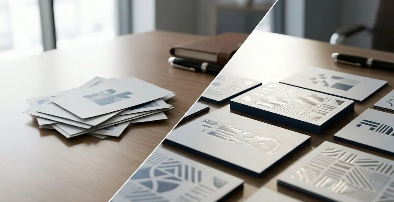 Comparaison visuelle entre carte standard et carte avec finitions premium