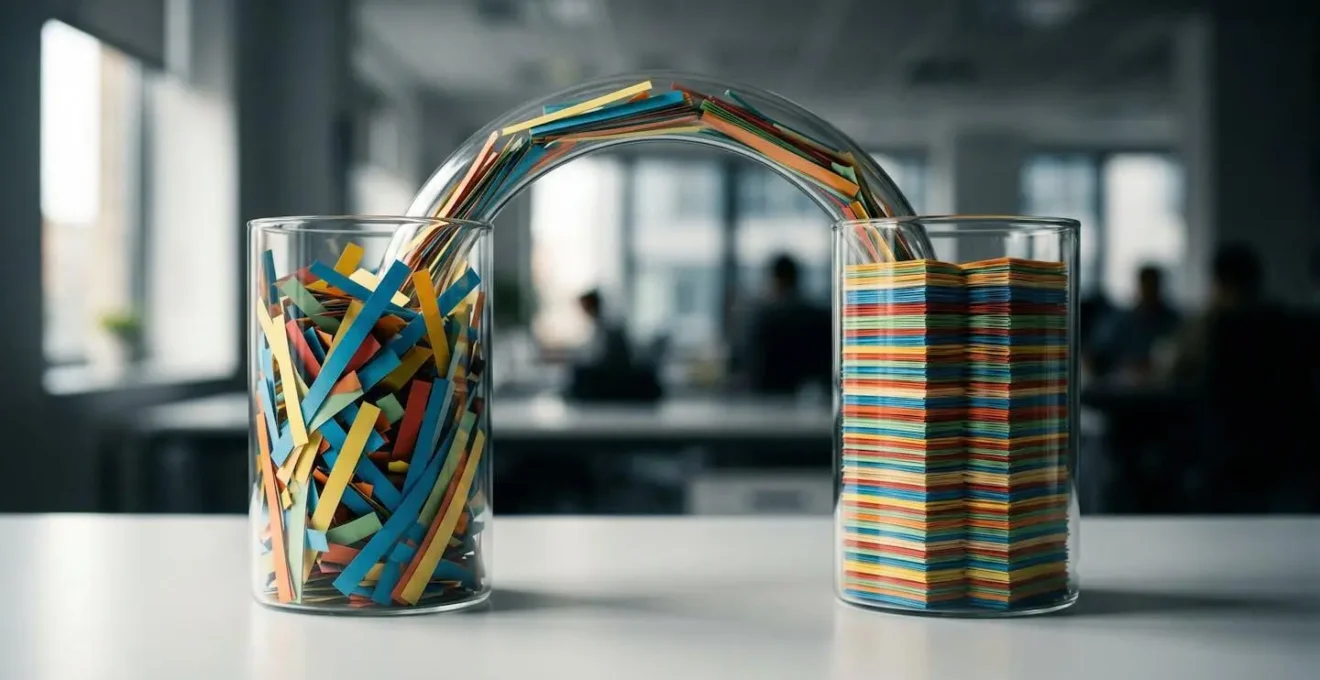Schéma de workflow montrant la connexion entre une base de données et un logiciel de mise en page