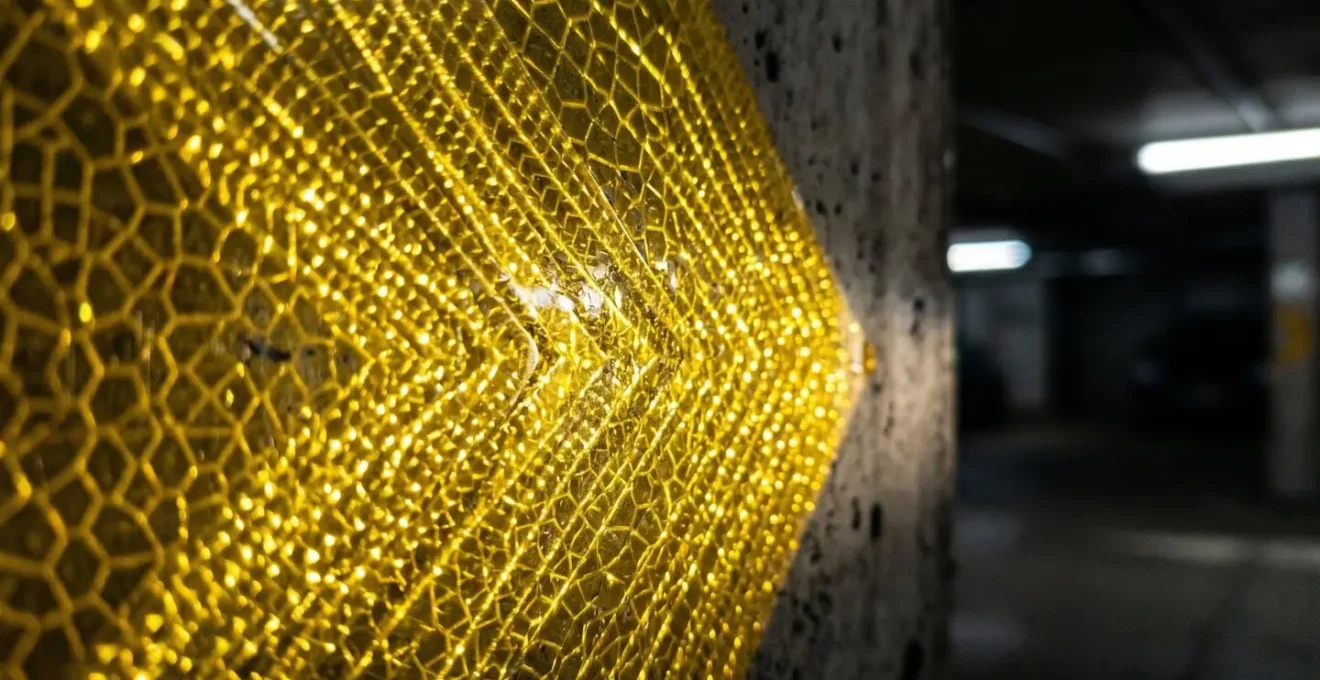 Parking souterrain moderne avec système de guidage lumineux directionnel