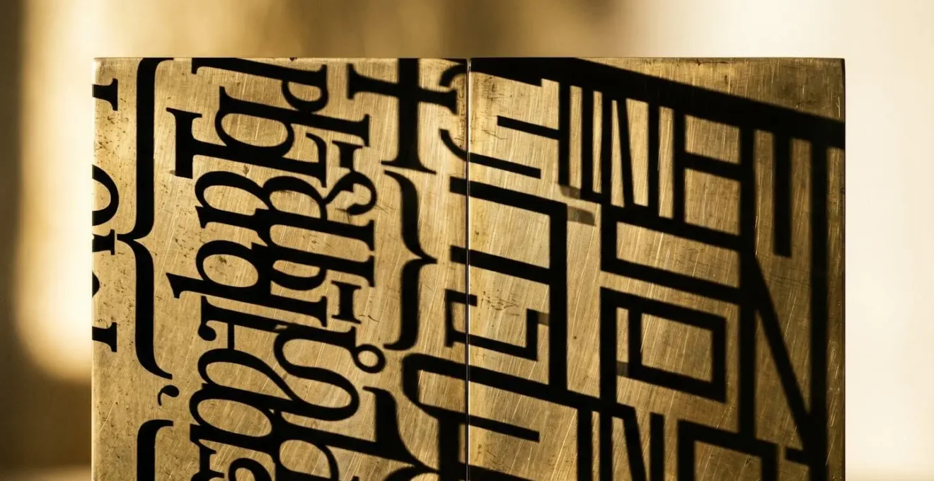 Comparaison typographique entre police Garamond traditionnelle et Helvetica moderne sur plaques médicales
