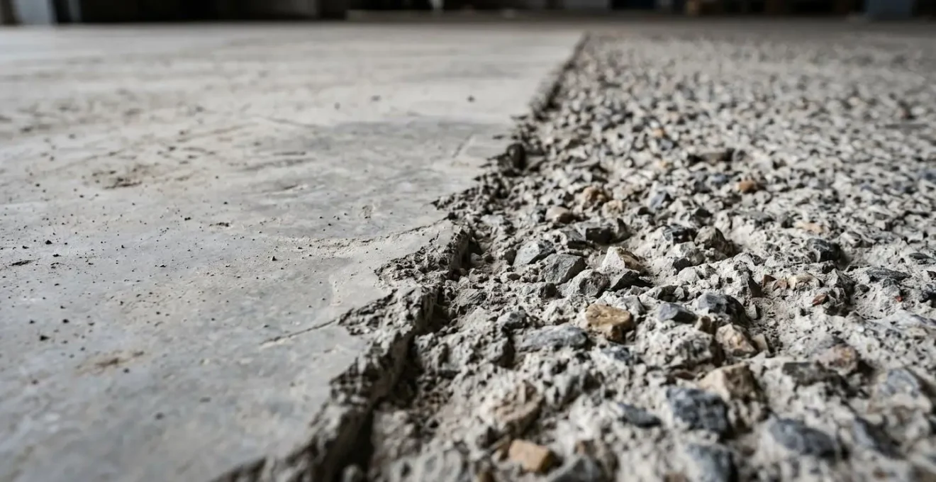 Préparation d'un sol béton industriel par grenaillage avant marquage